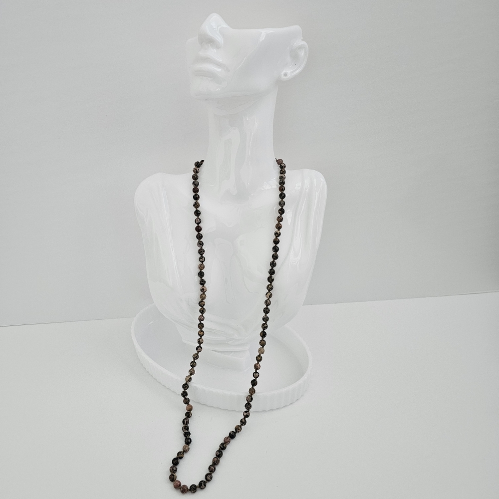 Exotic Leopard Skin Jasper Hand-Knotted Rope Necklace​